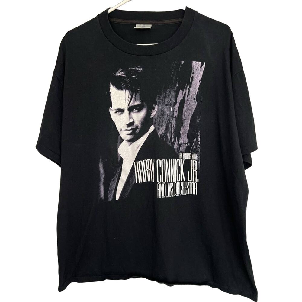 Vintage Harry Connick Jr 90s Brockum Concert Event Black Shirt Size XL NO FLAWS
